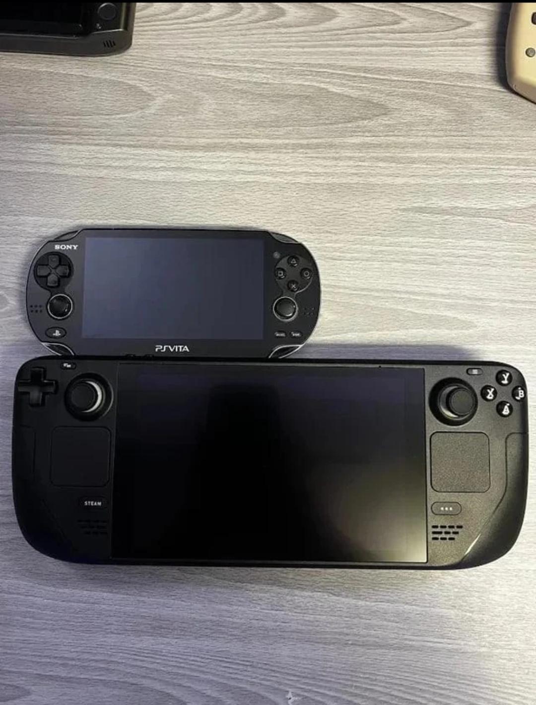 PSVita next to a Steam Deck