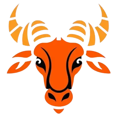 GNU: an icon of a wildebeest, in orange-red, black and white colors