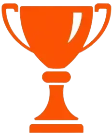 a victory cup, orangered color