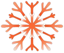 a snowflake, orangered color