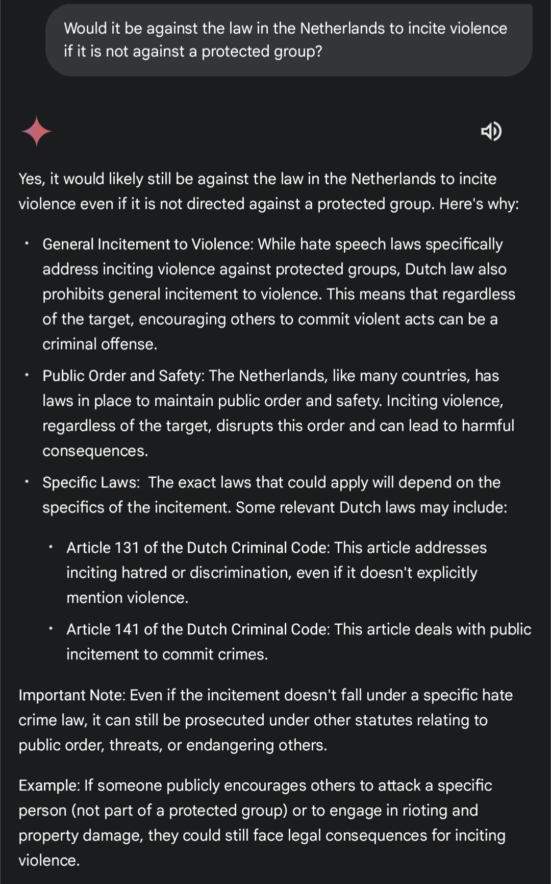 AI summary of Dutch criminal code