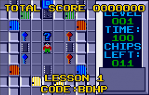 first level of cc1 running on the atari lynx. obtained from the chip's challenge wiki.