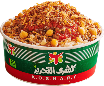 Koshary in a takeaway dish