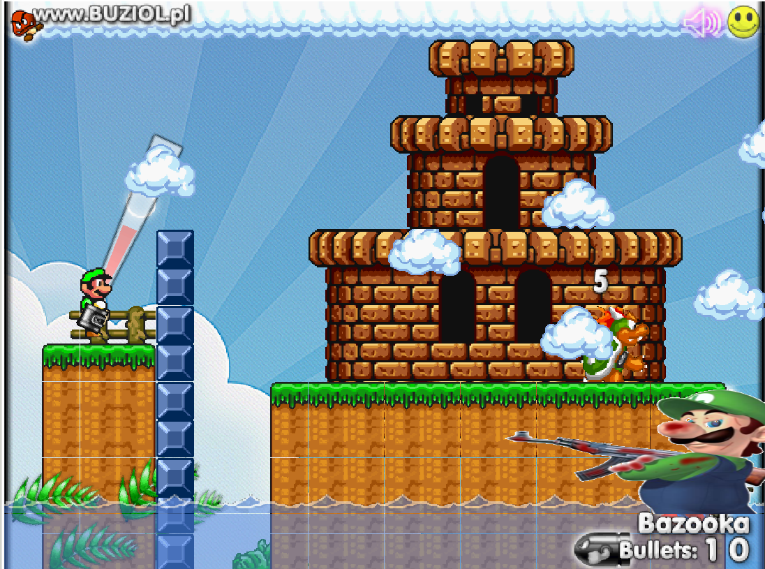 actually a flash game named super mario bazooka but i changed the colors and other stuff lol