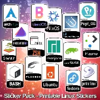 StickerPack updated to 95 distros! Get your free printable Linux stickers!