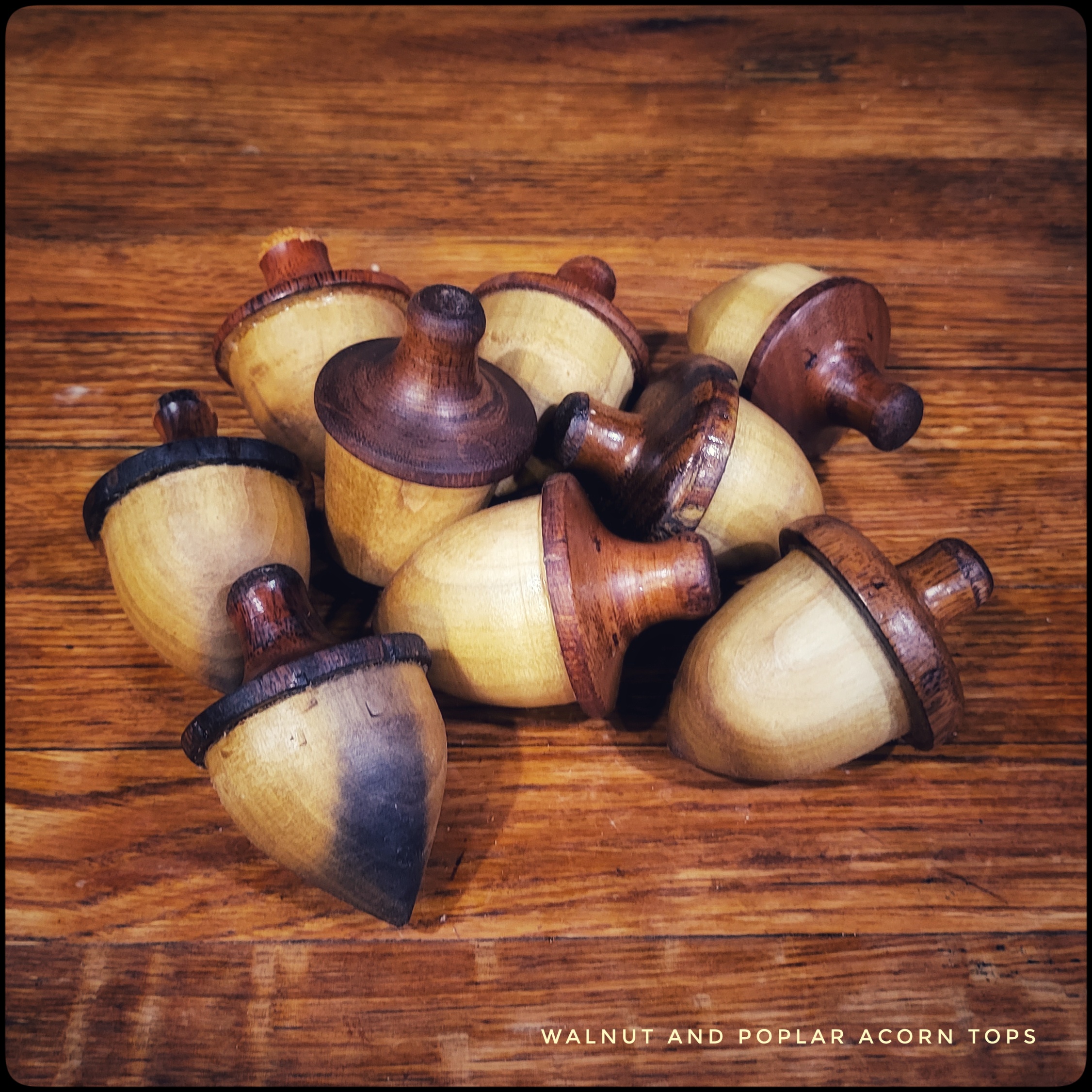 Acorn spinning tops