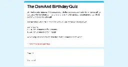 The OsmAnd Birthday Quiz