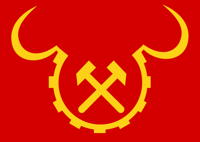 Flag for the Machines Republic of Alaska, a fictional country.