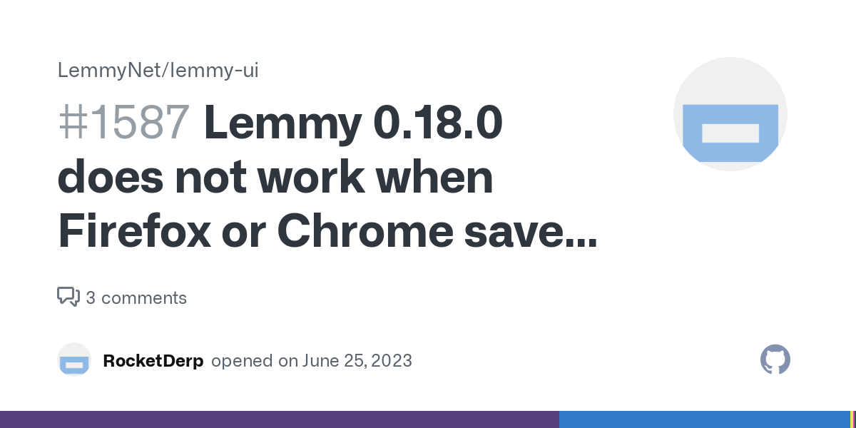 Lemmy 0.18.0 does not work when Firefox or Chrome saves a web page when viewing a Post ("Page Not Found") · Issue #1587 · LemmyNet/lemmy-ui