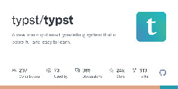 GitHub - typst/typst: A new markup-based typesetting system that is powerful and easy to learn.