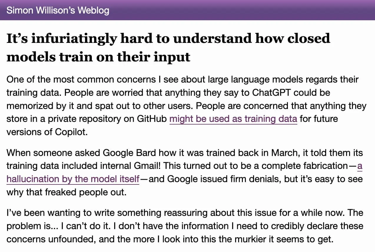 It’s infuriatingly hard to understand how closed models train on their input