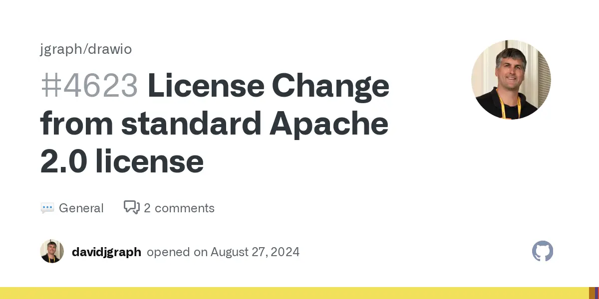 License Change from standard Apache 2.0 license · jgraph drawio · Discussion #4623