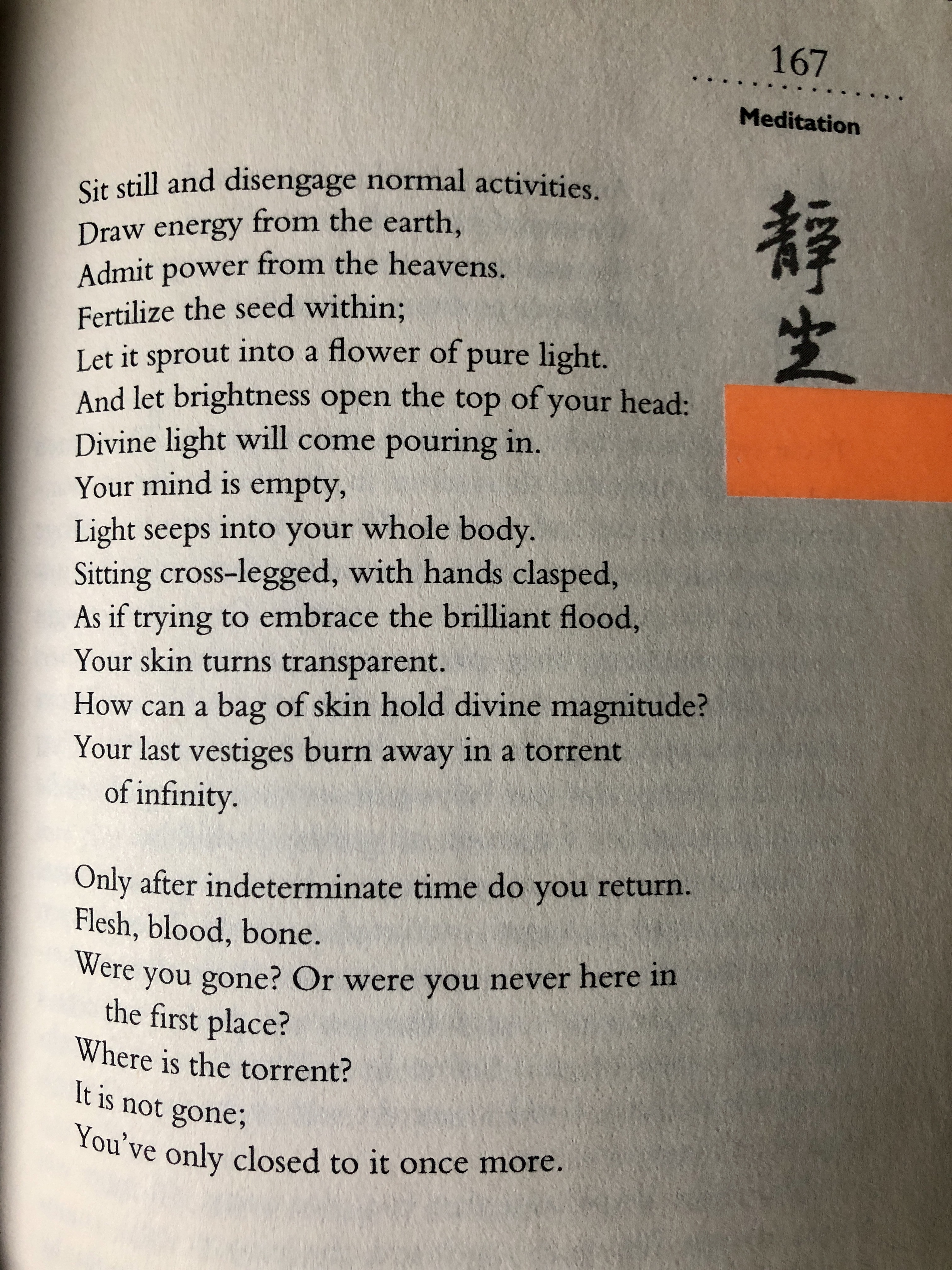 "Meditation" Day 167 from 365 Tao: Daily Meditations by Deng Ming-Dao