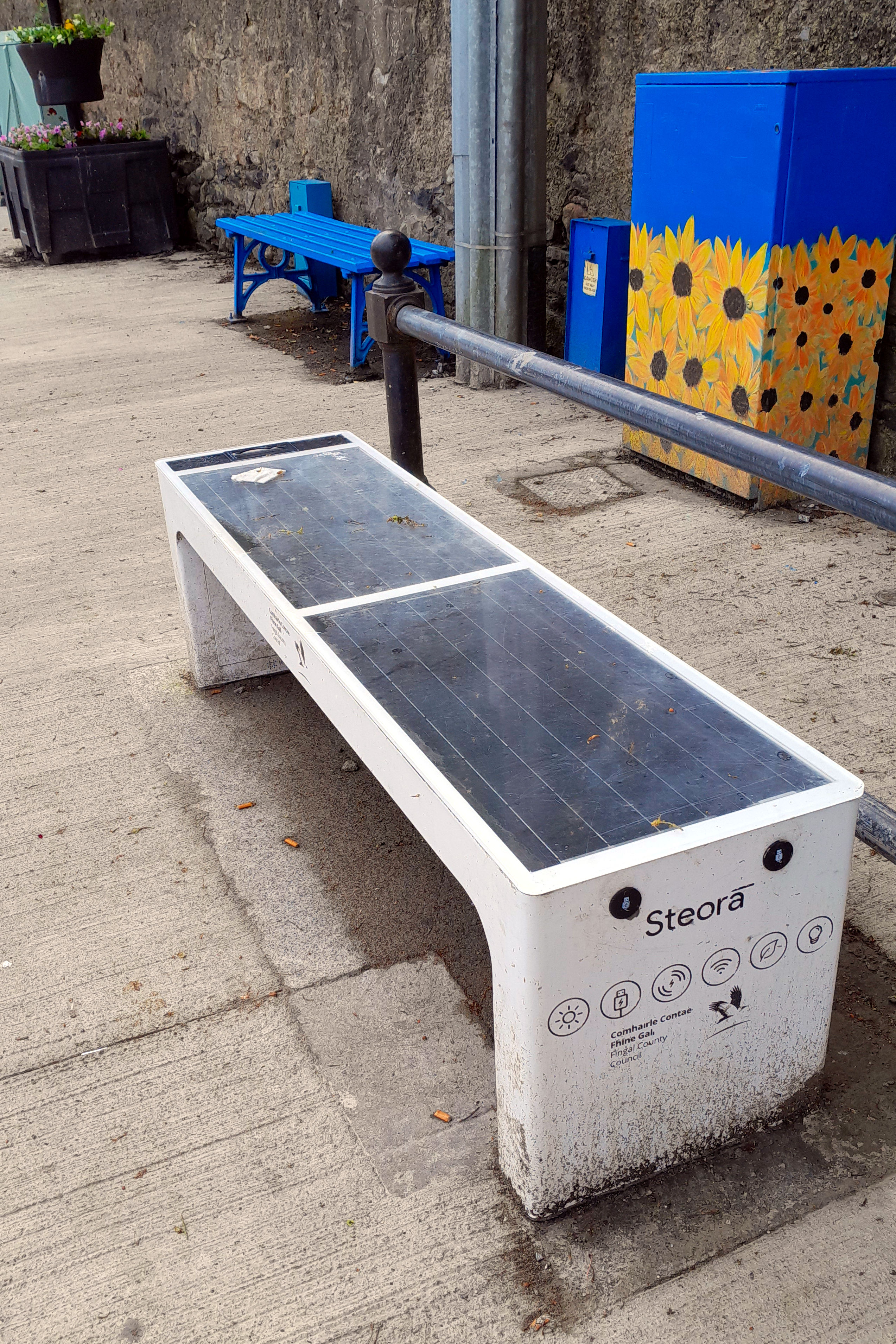 Solar bench USB charger in Howth