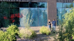Vandals Attack Caterpillar Building in Tucson on Nakba Day - UNICORN RIOT