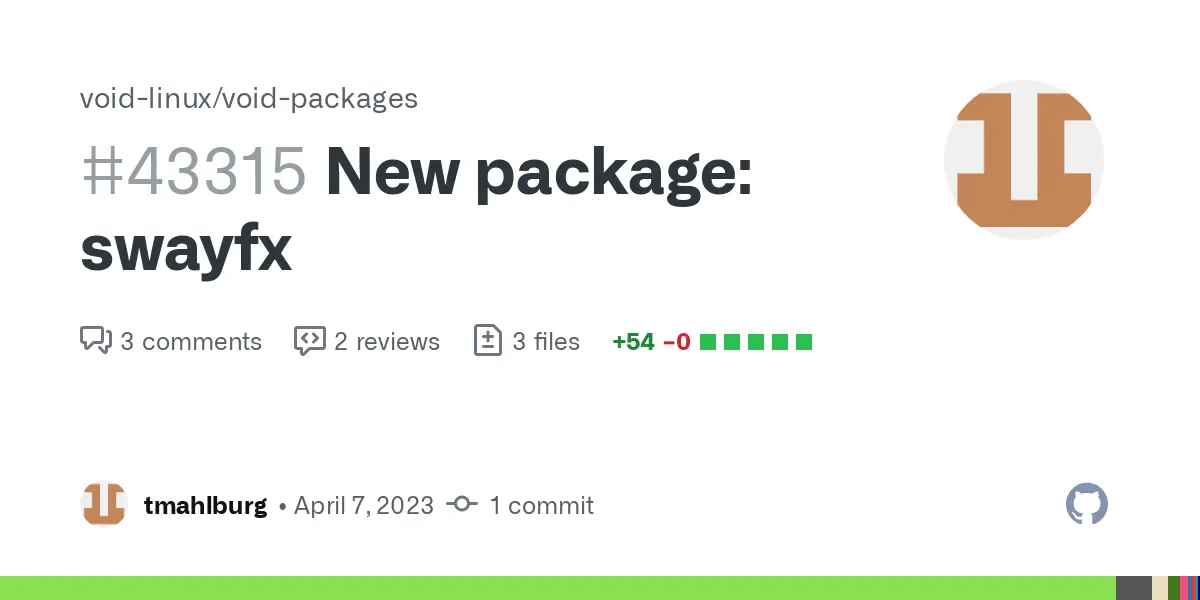 New package: swayfx by tmahlburg · Pull Request #43315 · void-linux/void-packages