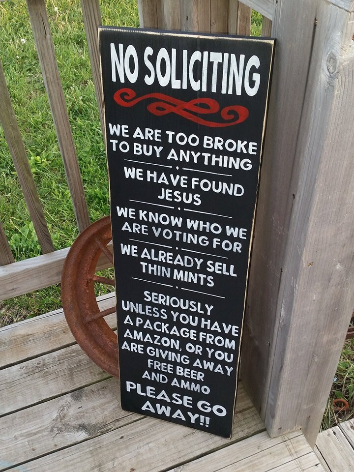 no soliciting!