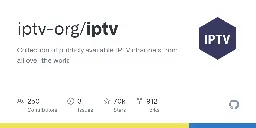GitHub - iptv-org/iptv: Collection of publicly available IPTV channels from all over the world