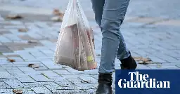 Supermarket plastic bag charge has led to 98% drop in use in England, data shows