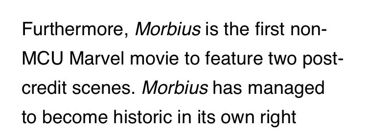 Morbius is a unique movie