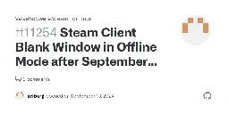 Steam Client Blank Window in Offline Mode after September 11 Update · Issue #11254 · ValveSoftware/steam-for-linux