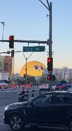 "The Shere" in Las Vegas began broadcasting giant emojis