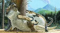 Fossil reveals the unexpected moment a cat-size mammal took on a dinosaur three times its size