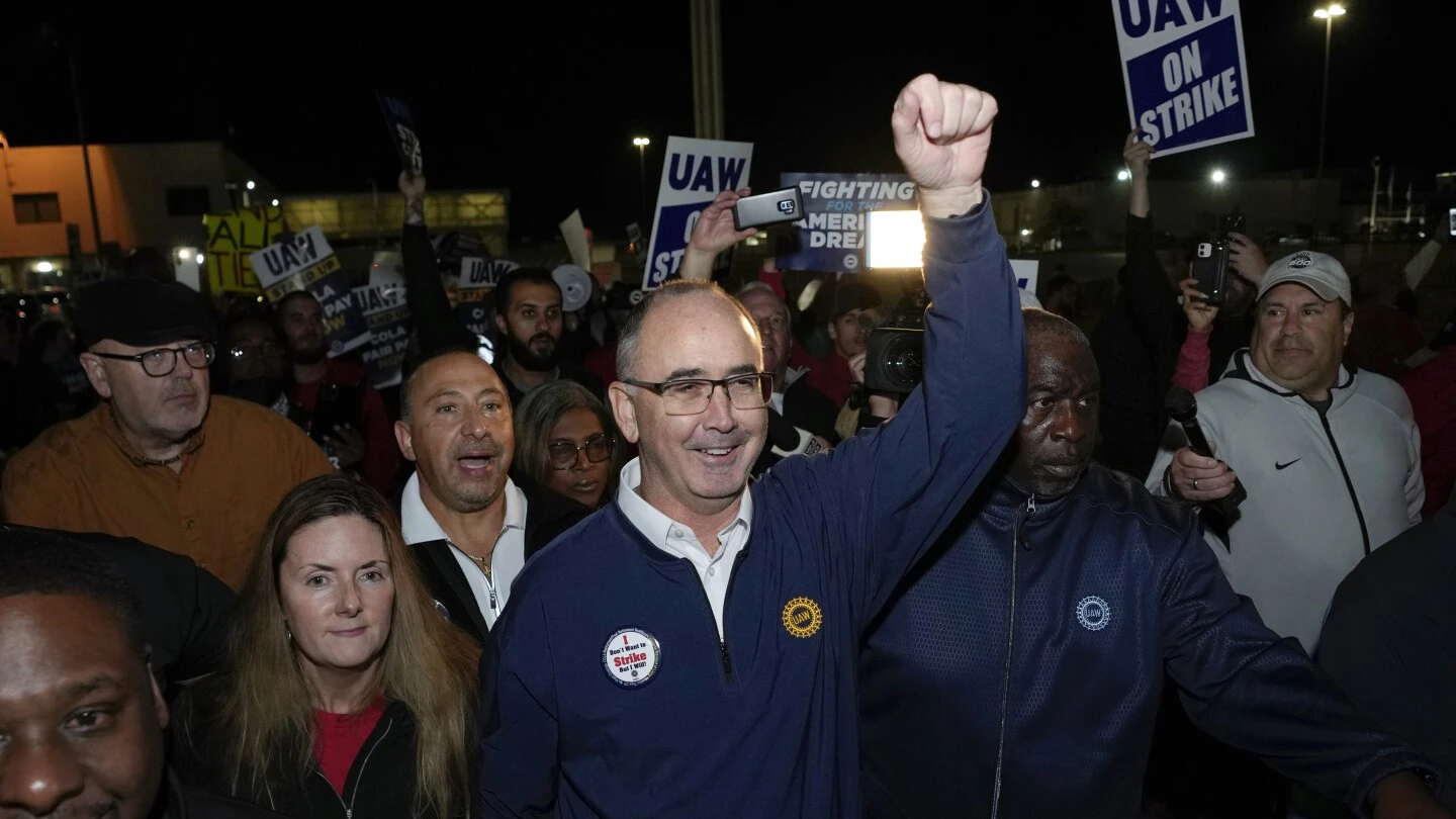 Workers are on strike at all 3 Detroit auto makers for the first time in their union's history