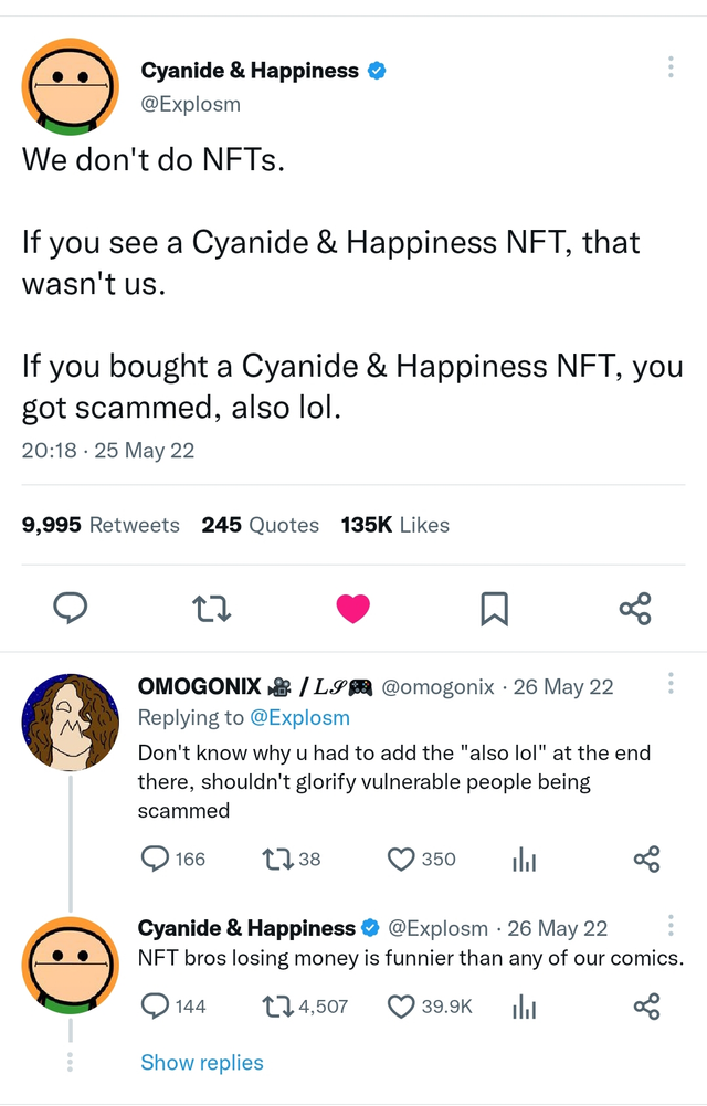 Cyanide  Happiness om NFTs