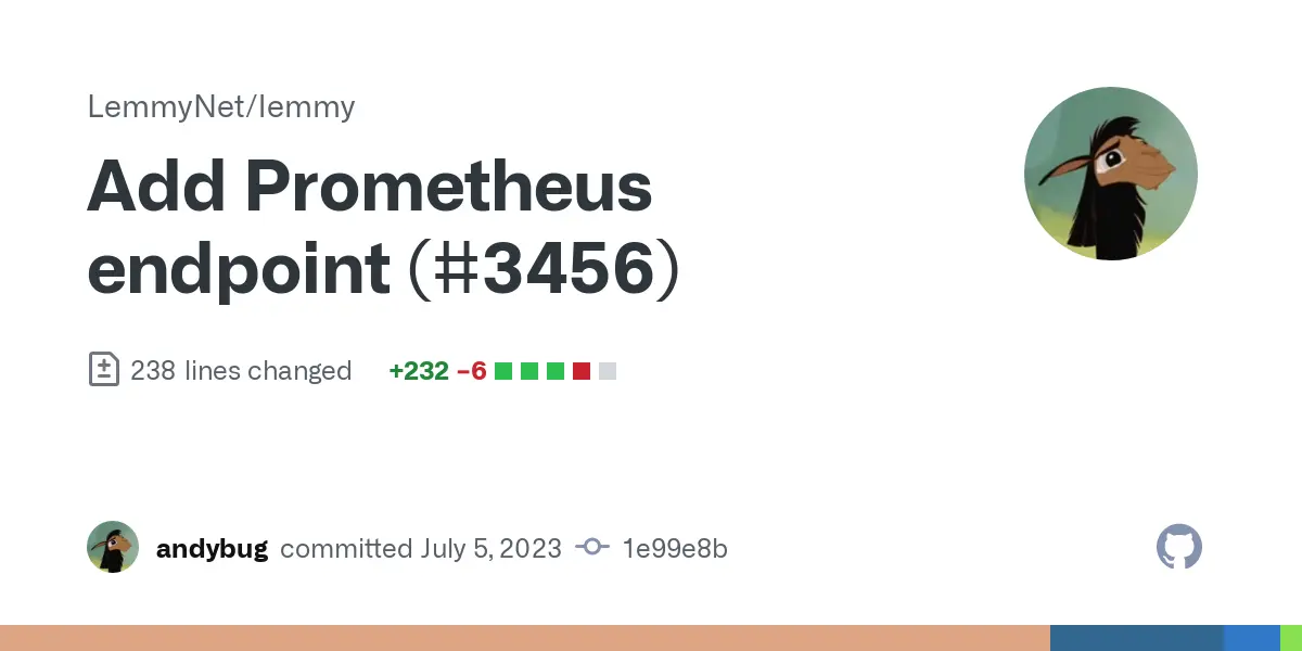 Add Prometheus endpoint (#3456) · LemmyNet/lemmy@1e99e8b