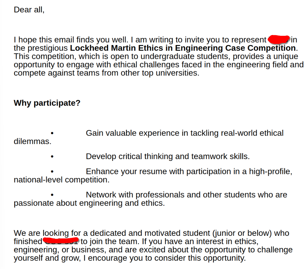 Come learn about ethics in engineering from *checks notes*... Lockheed Martin?