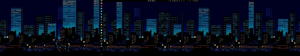 Image of a 3 monitor setup with Streets of Rage wallpaper across all 3 monitors.