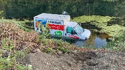 U-Haul gets stuck in swamp in NE Portland