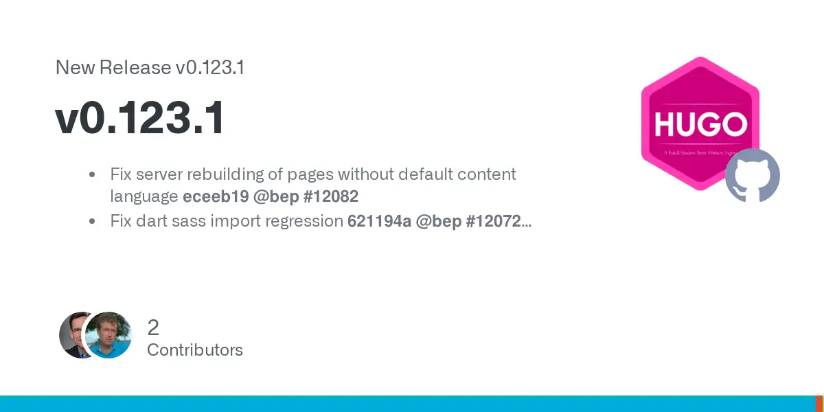Release v0.123.1 · gohugoio/hugo