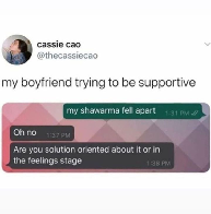 Supportive boyfriend