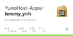 GitHub - YunoHost-Apps/lemmy_ynh: A link aggregator for the fediverse.