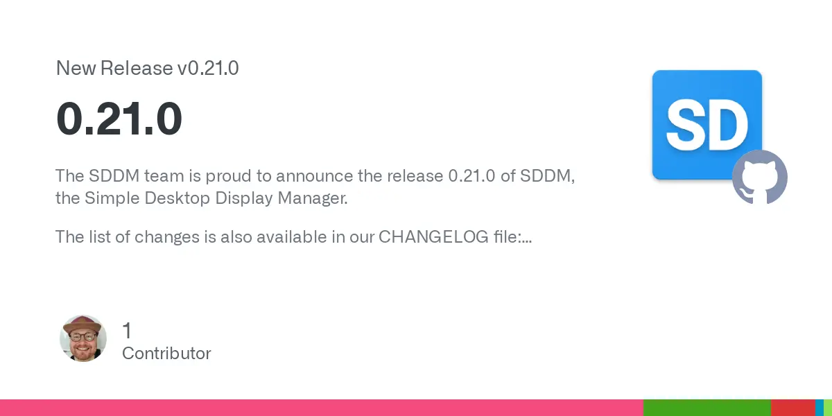 Release 0.21.0 · sddm/sddm