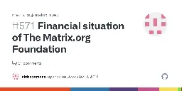Financial situation of The Matrix.org Foundation · Issue #571 · matrix-org/matrix-spec