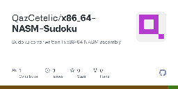 GitHub - QazCetelic/x86_64-NASM-Sudoku: Sudoku solver written in x86-64 NASM assembly