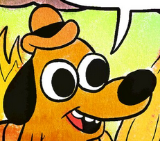 excerpt of "this is fine" comic