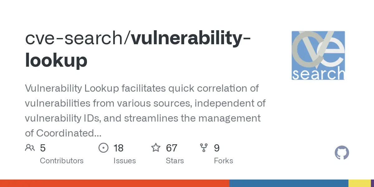 GitHub - cve-search/vulnerability-lookup: Vulnerability Lookup facilitates quick correlation of vulnerabilities from various sources, independent of vulnerability IDs, and streamlines the management of Coordinated Vulnerability Disclosure (CVD).