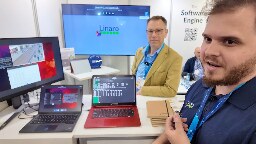 Linux on Snapdragon X Elite Laptop with Tim Benton at the Linaro booth at Embedded World 2024 #ew24