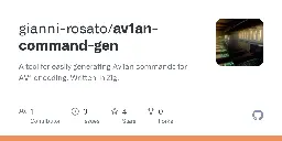 GitHub - gianni-rosato/av1an-command-gen: A tool for easily generating Av1an commands for AV1 encoding. Written in Zig.
