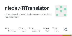 GitHub - niedev/RTranslator: RTranslator is the world's first open source real-time translation app.