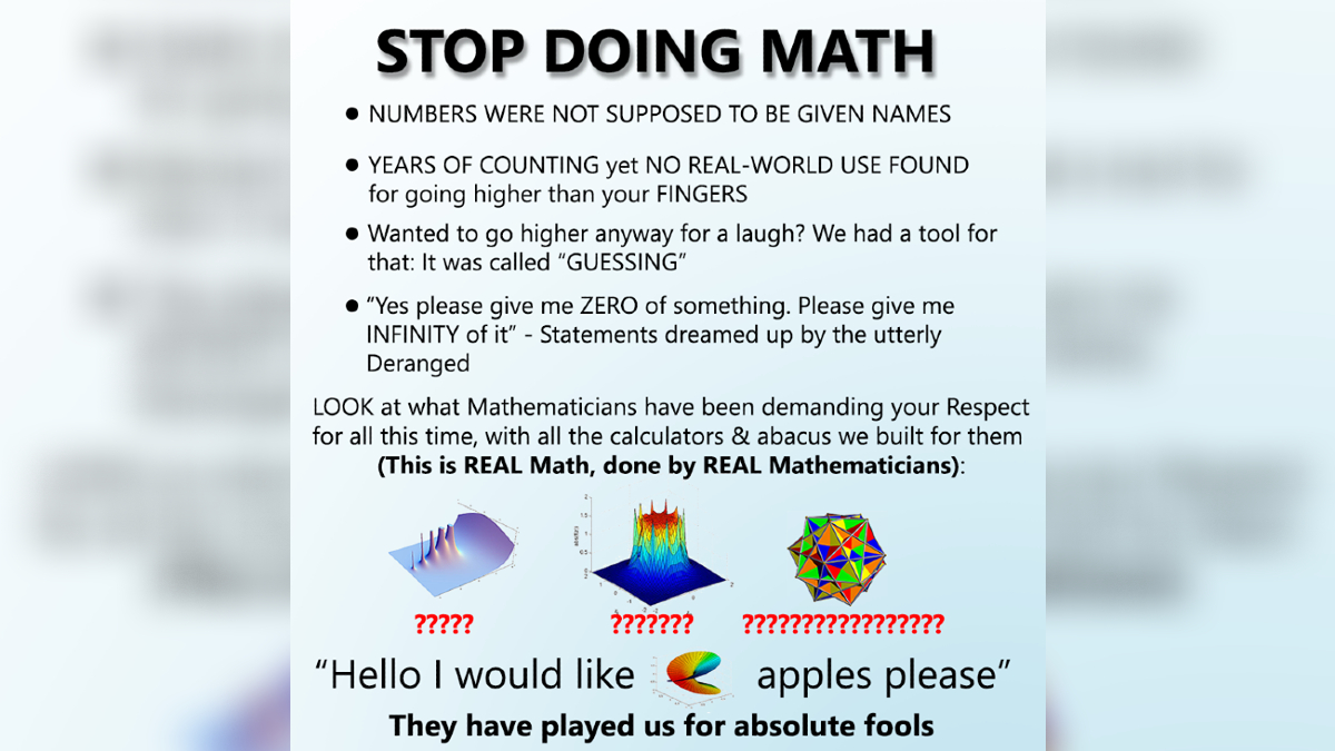 Stop doing math meme