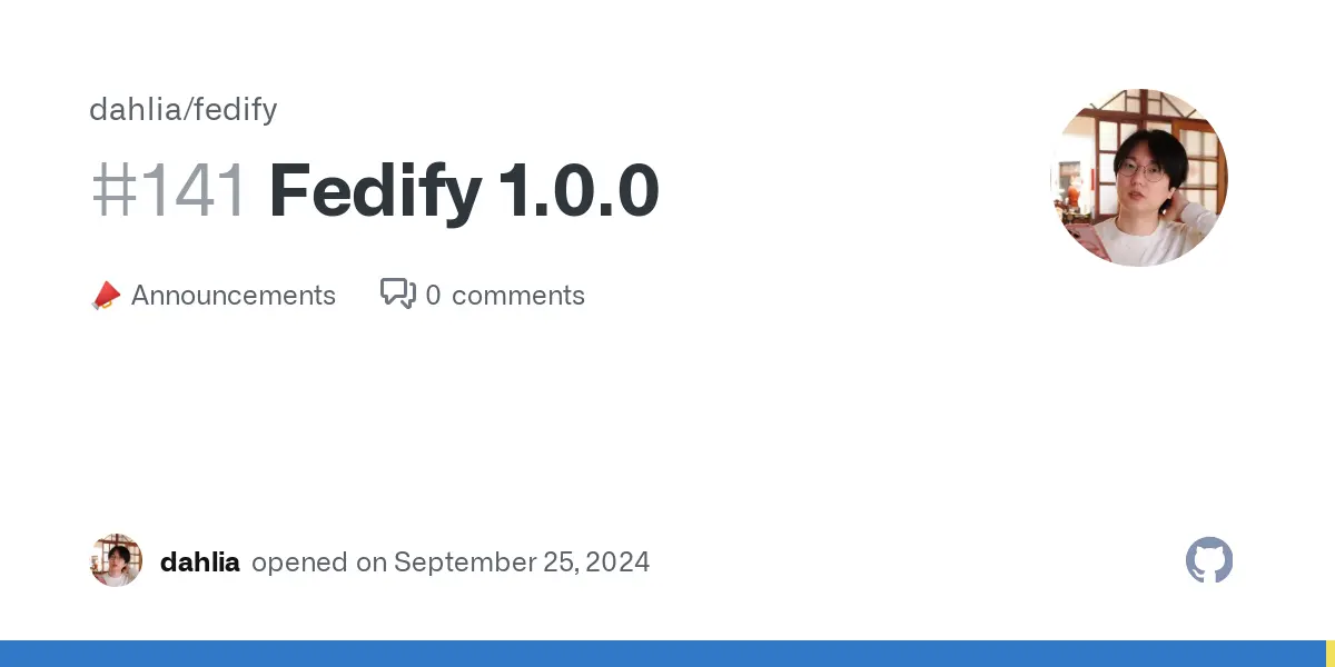 Fedify 1.0.0 · dahlia fedify · Discussion #141