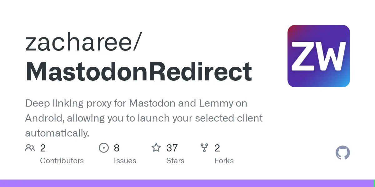 GitHub - zacharee/MastodonRedirect: Deep linking proxy for Mastodon and Lemmy on Android, allowing you to launch your selected client automatically.