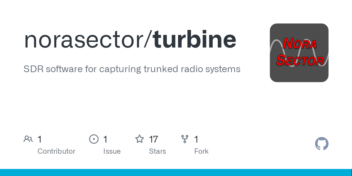 GitHub - norasector/turbine: SDR software for capturing trunked radio systems