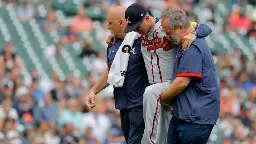 Jesse Chavez injury update: Braves reliever put on IL after being hit by comebacker to leg from Miguel Cabrera