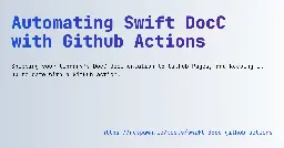 Automating Swift DocC with Github Actions